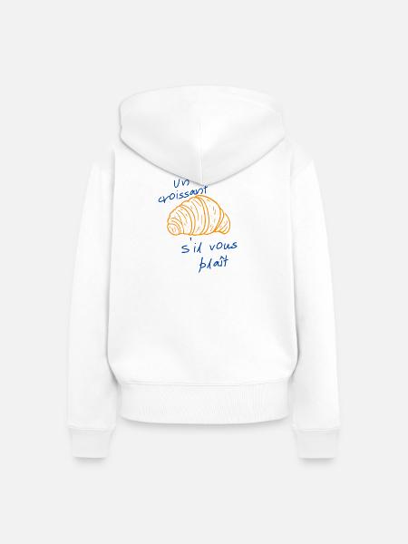 Ein Croissant bitte - Frauen Premium Bio Zip Hoodie - Weiß