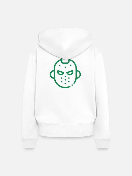 Maskikon Eishockey - Frauen Premium Bio Zip Hoodie - Weiß