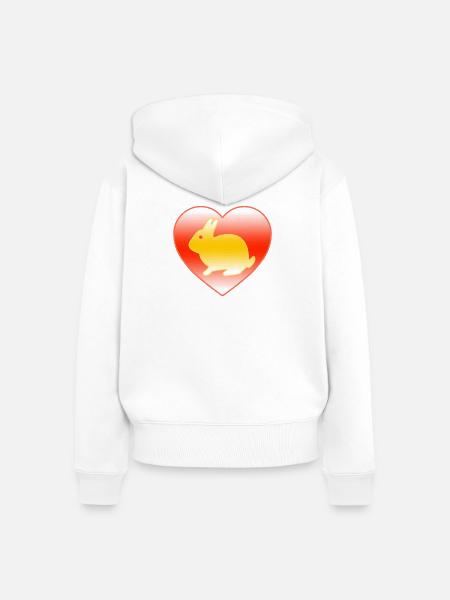 Kaninchen - Frauen Premium Bio Zip Hoodie - Weiß