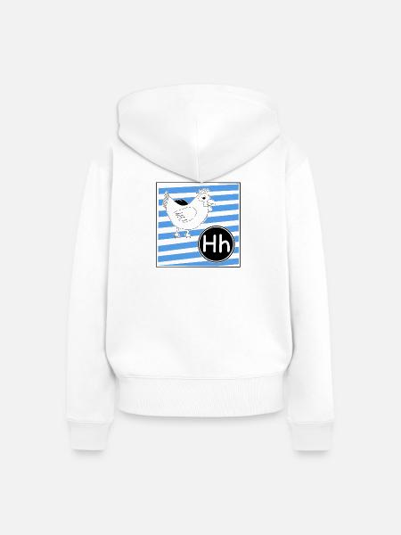 H wie Huhn - Frauen Premium Bio Zip Hoodie - Weiß