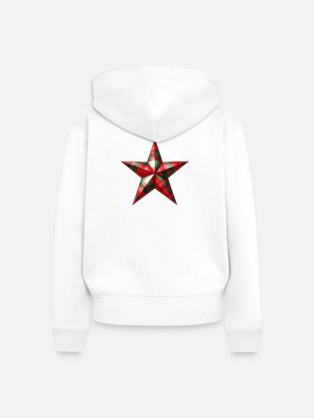 Weihnachtsstern-T-Shirt-Design - Frauen Premium Bio Zip Hoodie - Weiß