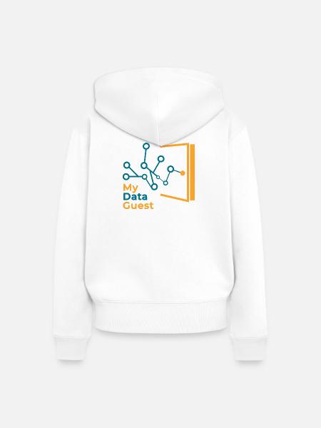 Mein Datengast - Frauen Premium Bio Zip Hoodie - Weiß