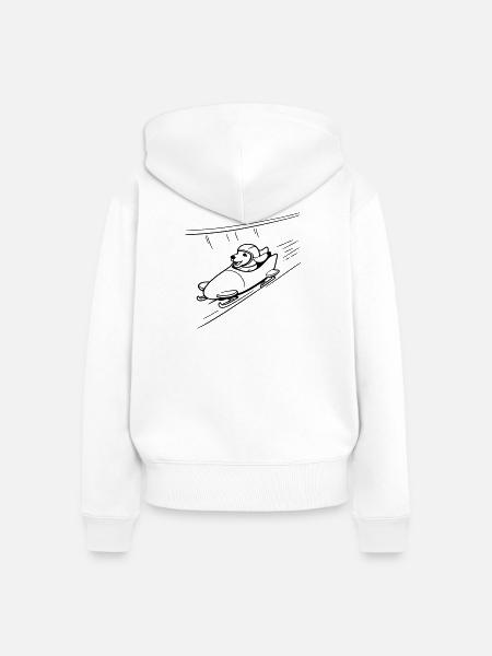 dackel eis bob kanal line art - Frauen Premium Bio Zip Hoodie - Weiß