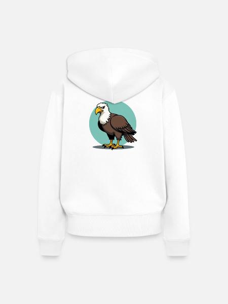 Stolzer Adler Majestätischer Greifvogel - Frauen Premium Bio Zip Hoodie - Weiß