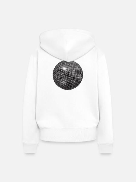 Geometrische Glitzersphäre - Frauen Premium Bio Zip Hoodie - Weiß