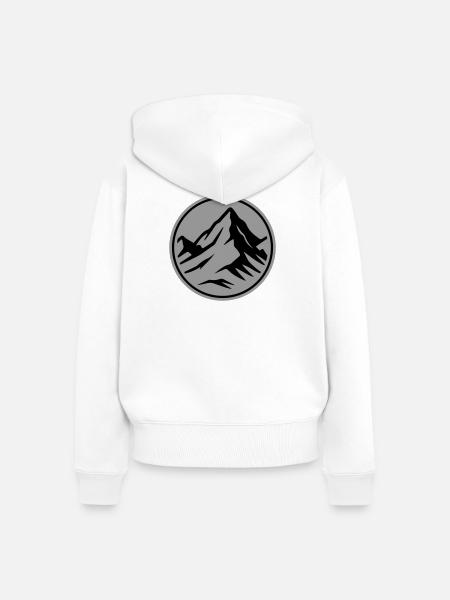 Berg Symbol Gipfel - Frauen Premium Bio Zip Hoodie - Weiß