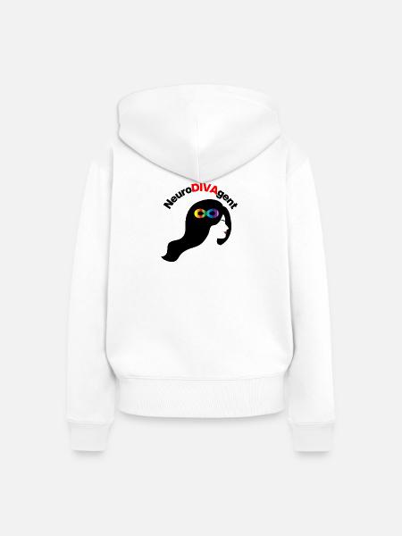 NeuroDivaGent als Superpower, Neurodivergent - Frauen Premium Bio Zip Hoodie - Weiß