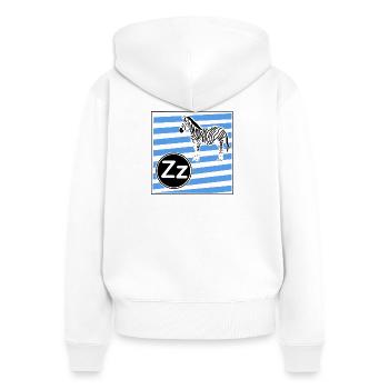 Z pour Zebra - Sweat à capuche zippé Premium bio Femme - blanc - Dos - AI Model Female 172 light (172cm)