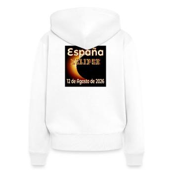Eclipse Observation Spain - Women's Premium Organic Zip Hoodie - white - Back - AI Model Female 172 light (172cm)