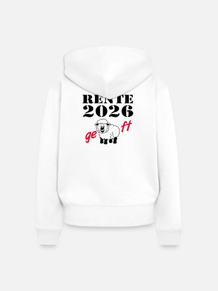 Rente 2026 , geschafft - Frauen Premium Bio Zip Hoodie - Weiß