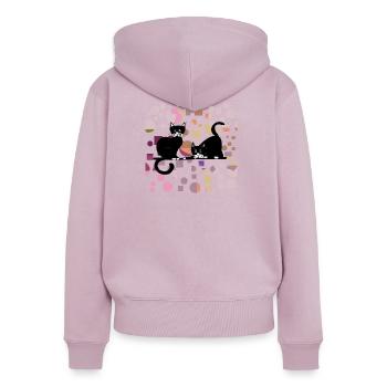 Cats - Women's Premium Organic Zip Hoodie - dusky pink - Back - Julia (174cm)