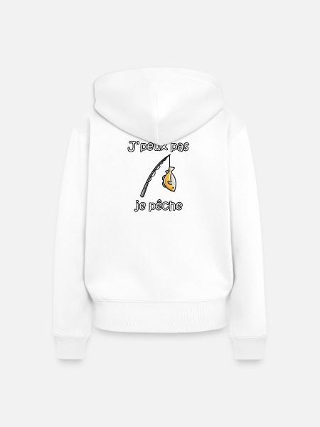 Ich kann nicht fischen – lustiger Fischer-Spruch - Frauen Premium Bio Zip Hoodie - Weiß