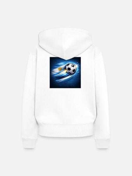 Argentinische Flagge trifft Fußballwirbel - Frauen Premium Bio Zip Hoodie - Weiß