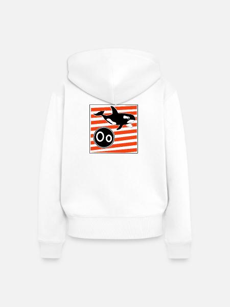 O wie Orca - Frauen Premium Bio Zip Hoodie - Weiß
