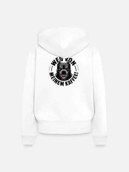 Wütender Hundekopf im Schwarz - Frauen Premium Bio Zip Hoodie - Weiß