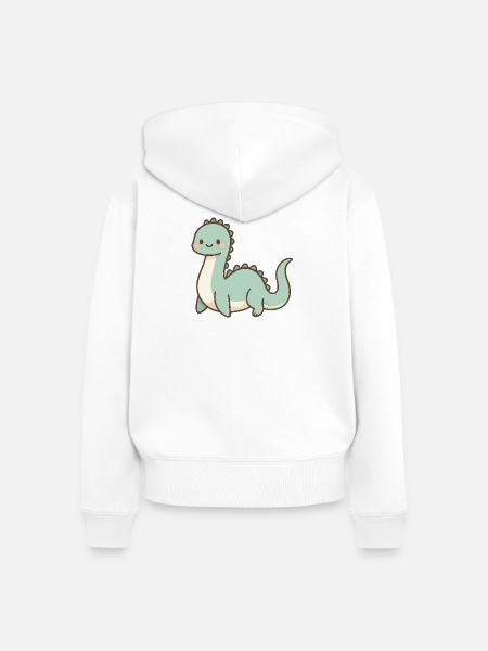 Niedliches Pastell-Monster von Loch Ness - Frauen Premium Bio Zip Hoodie - Weiß