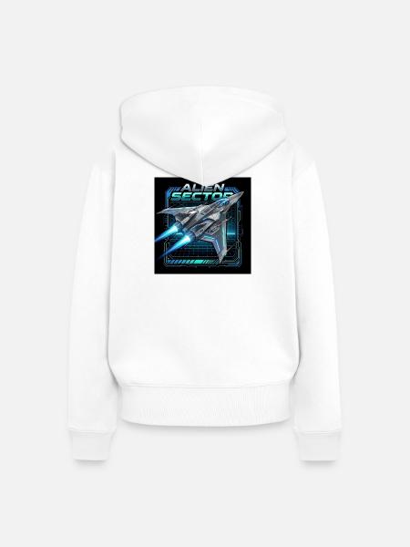 Alien-Sektor-Nebeljäger - Frauen Premium Bio Zip Hoodie - Weiß