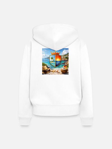 Küstenwappen Tropisches Schild - Frauen Premium Bio Zip Hoodie - Weiß