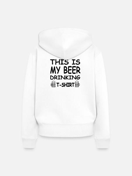 Bier - Frauen Premium Bio Zip Hoodie - Weiß