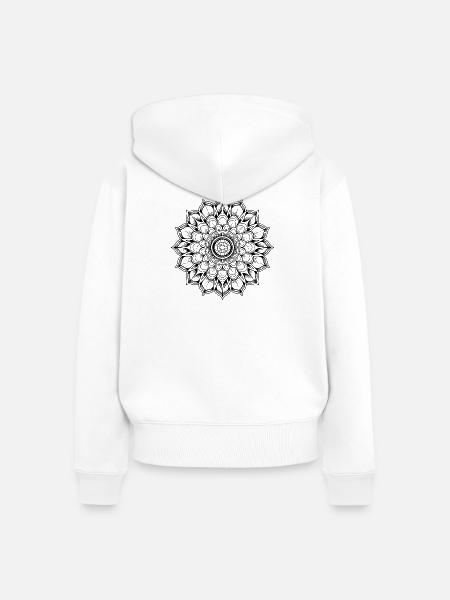 Mandala - Frauen Premium Bio Zip Hoodie - Weiß
