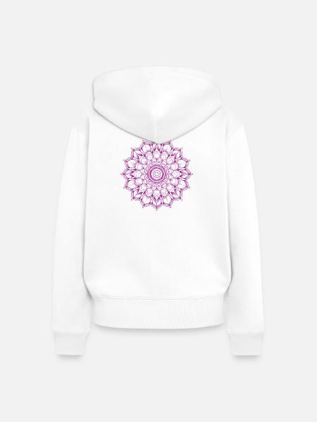 Mandala - Frauen Premium Bio Zip Hoodie - Weiß