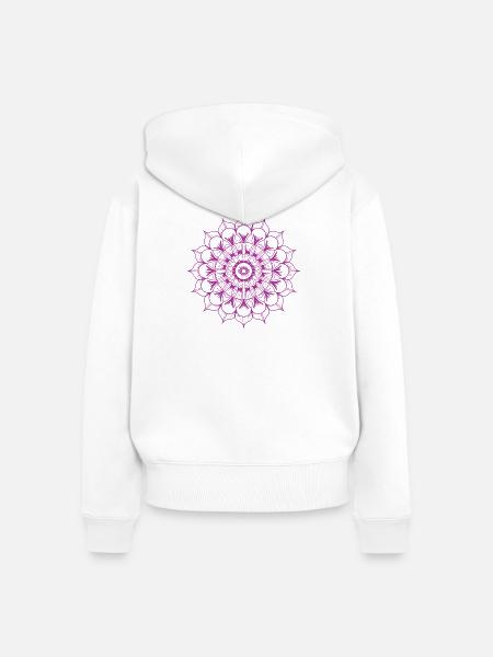 Mandala - Frauen Premium Bio Zip Hoodie - Weiß