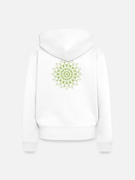 Mandala - Frauen Premium Bio Zip Hoodie - Weiß