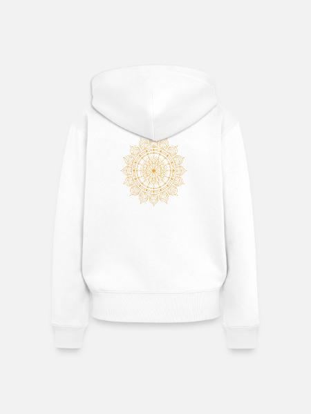 Mandala - Frauen Premium Bio Zip Hoodie - Weiß