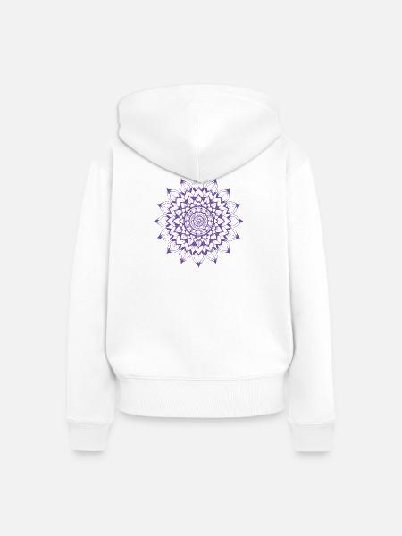 Mandala - Frauen Premium Bio Zip Hoodie - Weiß
