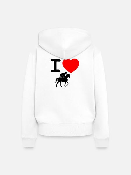 Pferde - Frauen Premium Bio Zip Hoodie - Weiß
