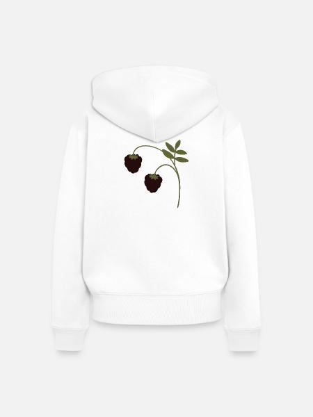Brombeeren - Frauen Premium Bio Zip Hoodie - Weiß