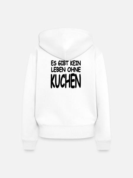 Kuchen - Frauen Premium Bio Zip Hoodie - Weiß