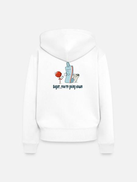 Zucker, du gehst unter - Frauen Premium Bio Zip Hoodie - Weiß