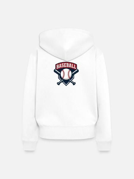 Baseball Emblem Schild mit Ball - Frauen Premium Bio Zip Hoodie - Weiß