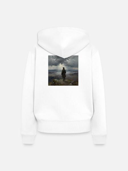 Blick in den Nebelberge - Frauen Premium Bio Zip Hoodie - Weiß