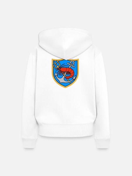 Krabbenfischer Wappen - Frauen Premium Bio Zip Hoodie - Weiß