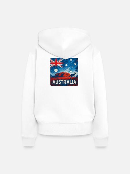 Australien Reise Design - Frauen Premium Bio Zip Hoodie - Weiß