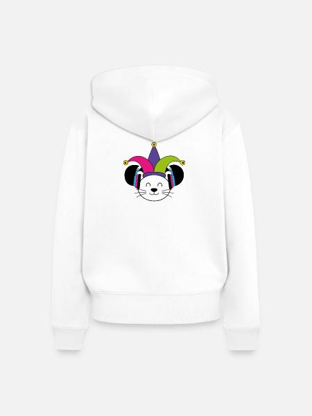 Karnevalsmaus - Frauen Premium Bio Zip Hoodie - Weiß