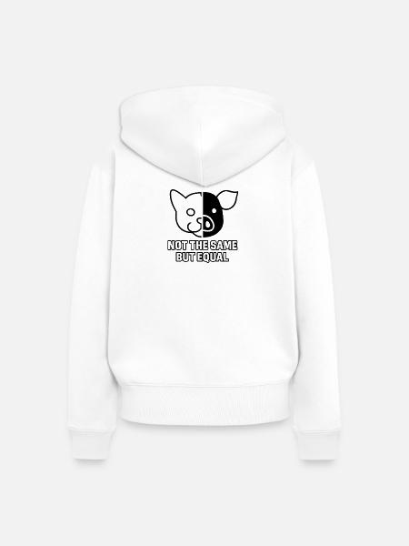 Katze_Schwein_Black - Frauen Premium Bio Zip Hoodie - Weiß