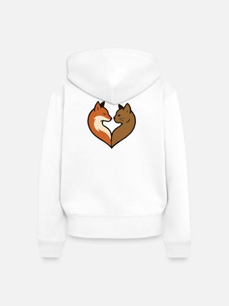 Tierherzform - Frauen Premium Bio Zip Hoodie - Weiß