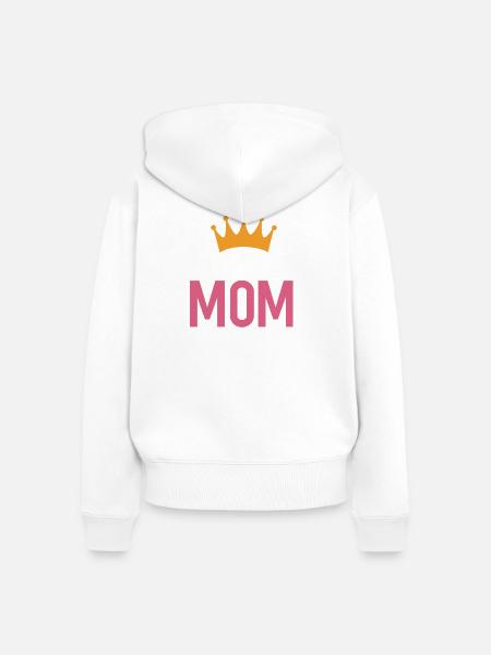Queen Mom - Frauen Premium Bio Zip Hoodie - Weiß