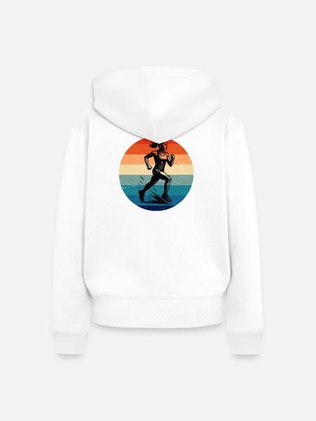 Klassisches Running Motiv - Frauen Premium Bio Zip Hoodie - Weiß