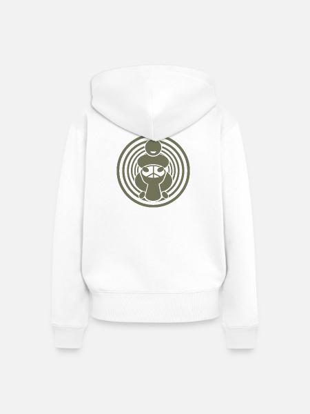 djembe player - Frauen Premium Bio Zip Hoodie - Weiß