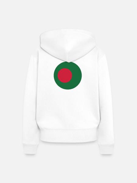 Runde bangladeschische Flagge - Frauen Premium Bio Zip Hoodie - Weiß
