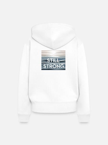 Still Strong Wellenmuster - Frauen Premium Bio Zip Hoodie - Weiß