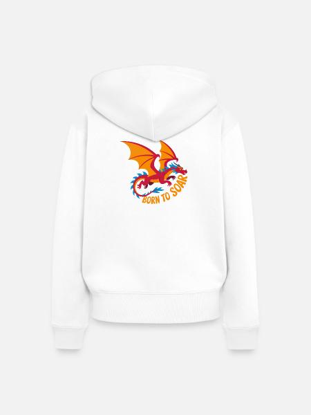 Geboren zum Abheben: Drachenflug - Frauen Premium Bio Zip Hoodie - Weiß