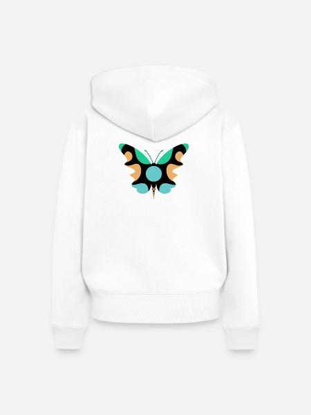 Schmetterlingskunst - Frauen Premium Bio Zip Hoodie - Weiß