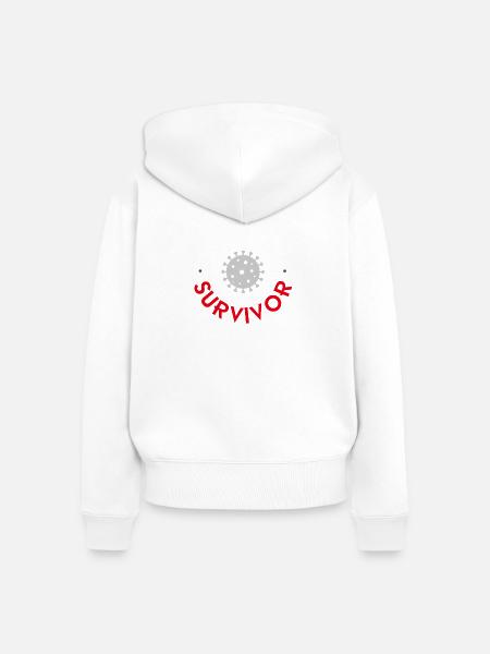 Covid-19-Überlebender - Frauen Premium Bio Zip Hoodie - Weiß