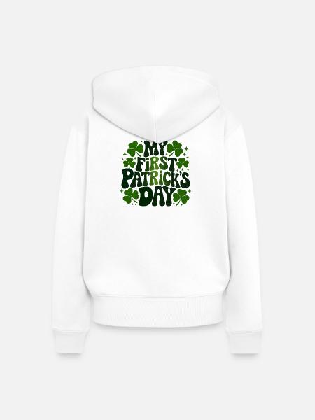 My First St Patricks Day - Frauen Premium Bio Zip Hoodie - Weiß