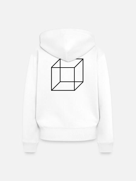 Würfel Quadrat - Frauen Premium Bio Zip Hoodie - Weiß